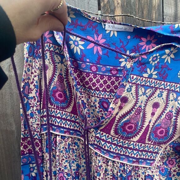 R. VIVIMOS PURPLE PRINTED MIDI DRESS-SIZES (4/6) - Picture 5 of 11